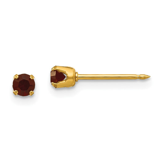 93E Inverness 14k 3mm January Crystal Birthstone Post Earrings