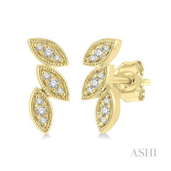 ASHI Leaf Petite Diamond Fashion Earrings 641C9PPTSERYG