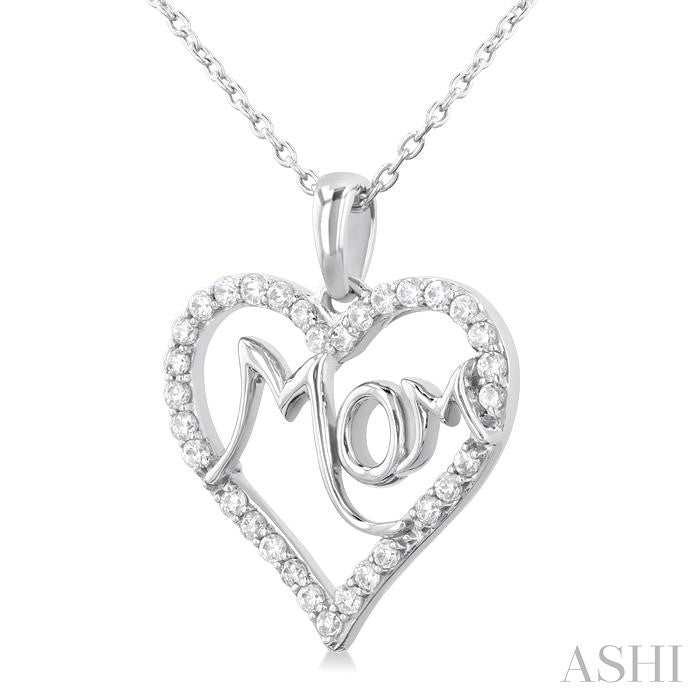 ASHI Mom Heart Shape Diamond Fashion Pendant 94166PPTSPDWG