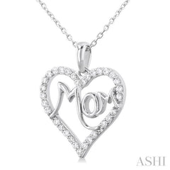 ASHI Mom Heart Shape Diamond Fashion Pendant 94166PPTSPDWG