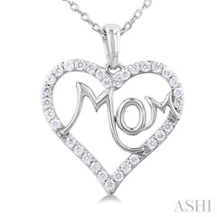 ASHI Mom Heart Shape Diamond Fashion Pendant 94166PPTSPDWG