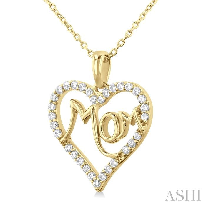 ASHI Mom Heart Shape Diamond Fashion Pendant 94166PPTSPDYG