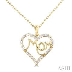 ASHI Mom Heart Shape Diamond Fashion Pendant 94166PPTSPDYG