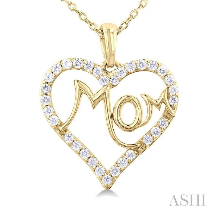 ASHI Mom Heart Shape Diamond Fashion Pendant 94166PPTSPDYG