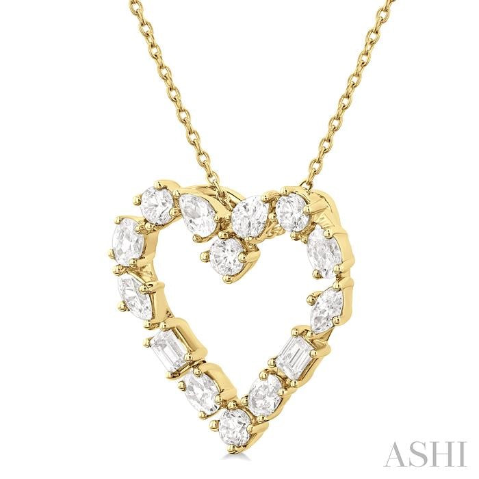 ASHI Heart Mixed Shape Diamond Fashion Pendant 94171PPFHPDYG
