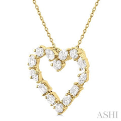 ASHI Heart Mixed Shape Diamond Fashion Pendant 94171PPFHPDYG