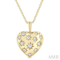 ASHI Puffed Heart Shape Diamond Pendant 94188PPTGPDYG