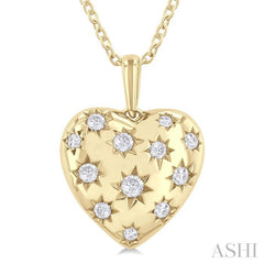 ASHI Puffed Heart Shape Diamond Pendant 94188PPTGPDYG