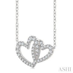 ASHI Double Heart Shape Diamond Fashion Pendant 94216PPTGPDWG