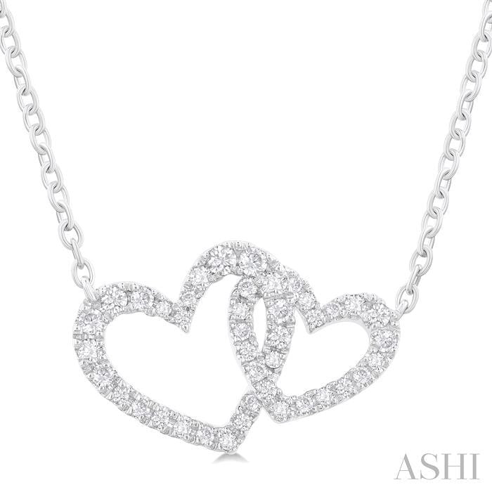 ASHI Double Heart Shape Diamond Fashion Pendant 94216PPTGPDWG