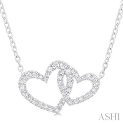 ASHI Double Heart Shape Diamond Fashion Pendant 94216PPTGPDWG