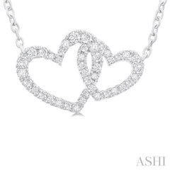 ASHI Double Heart Shape Diamond Fashion Pendant 94216PPTGPDWG