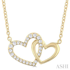 ASHI Double Heart Shape Diamond Fashion Pendant 94228PPTGPDYG