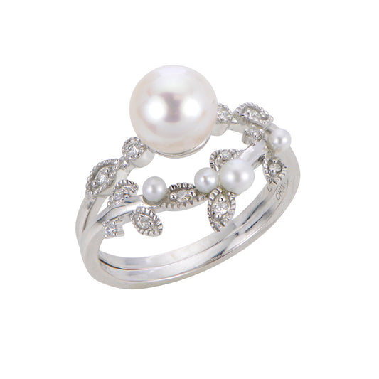 Parkplace Pearls 14KT White Gold Freshwater Pearl Set 942619/FWWH-AA-7