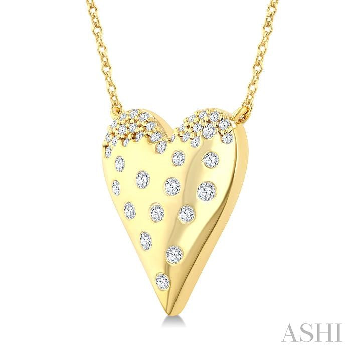 ASHI Heart Mosaic Diamond Fashion Pendant 94267PPTGPDYG