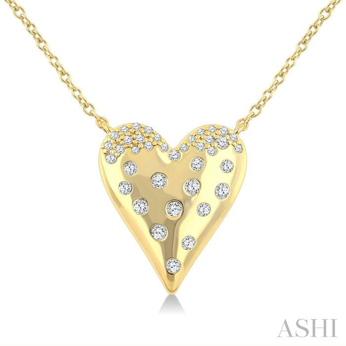 ASHI Heart Mosaic Diamond Fashion Pendant 94267PPTGPDYG
