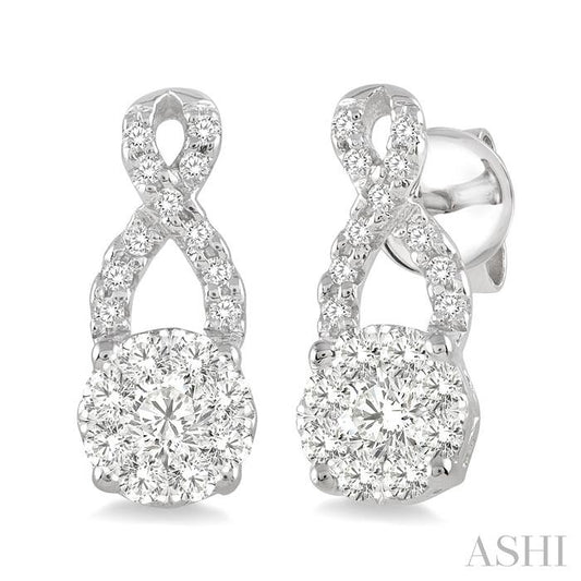 ASHI Round Shape Lovebright Diamond Earrings 94883PPFGERWG