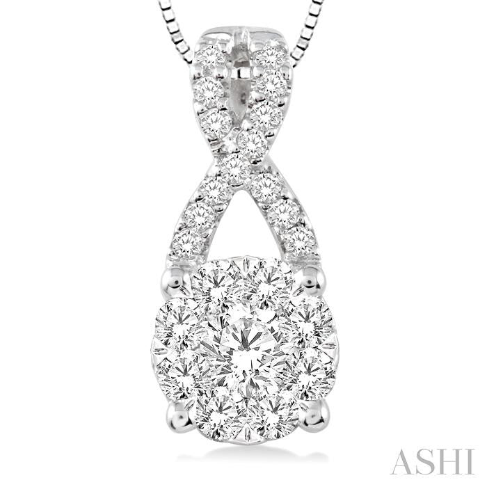 ASHI Round Shape Lovebright Diamond Pendant 94883PPFGPDWG