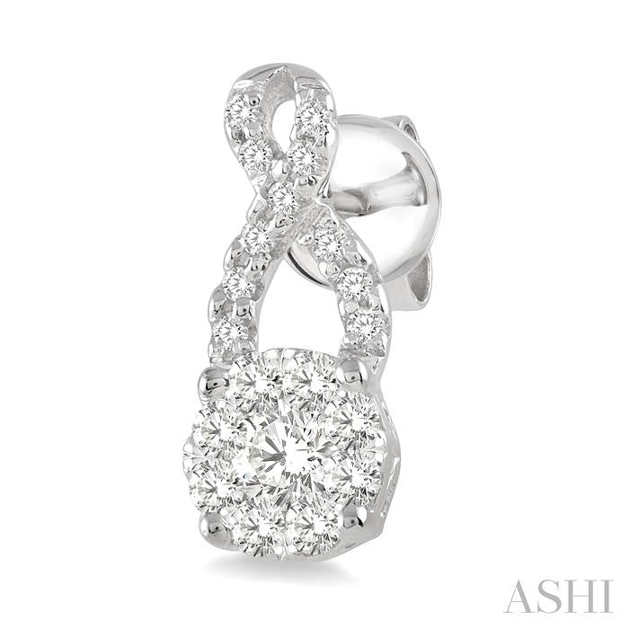 ASHI Round Shape Lovebright Diamond Earrings 94885PPFGERWG