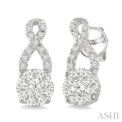 ASHI Round Shape Lovebright Diamond Earrings 94885PPFGERWG