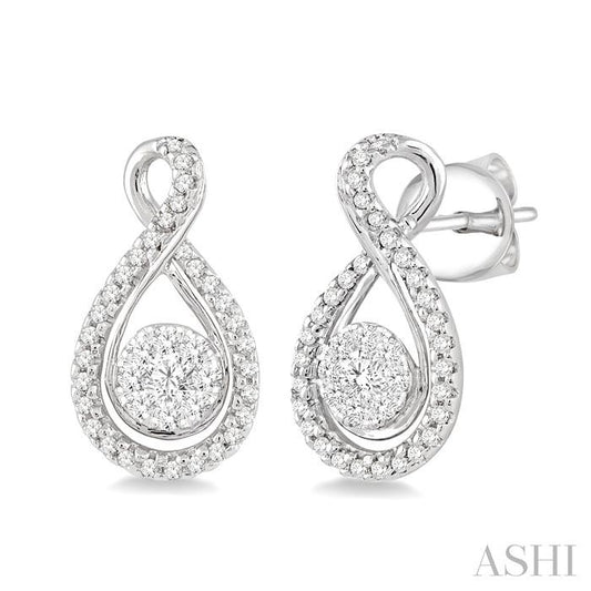 ASHI Round Shape Lovebright Diamond Earrings 94903PPFGERWG