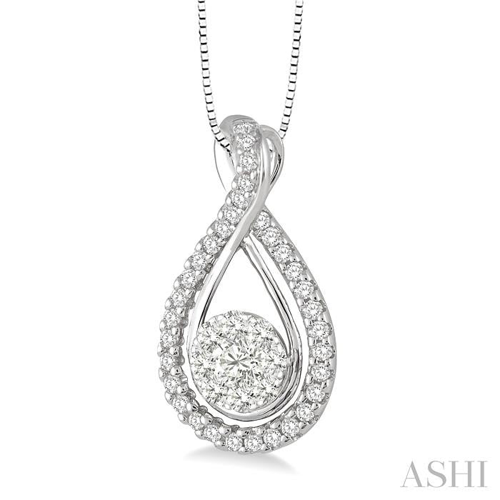 ASHI Round Shape Lovebright Diamond Pendant 94903PPFGPDWG