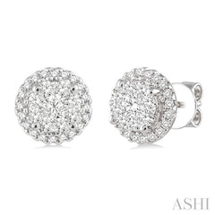 ASHI Round Shape Halo Lovebright Essential Diamond Earrings 94911PPFGERWG
