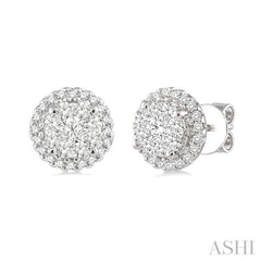 ASHI Round Shape Halo Lovebright Essential Diamond Earrings 94913PPFGERWG