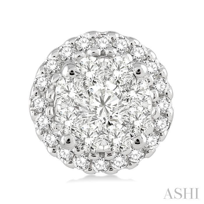 ASHI Round Shape Halo Lovebright Essential Diamond Earrings 94913PPFGERWG