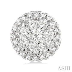 ASHI Round Shape Halo Lovebright Essential Diamond Earrings 94913PPFGERWG