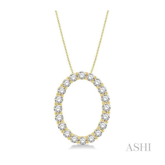 ASHI Oval Shape Diamond Pendant 901H2PPFGPDYG