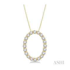 ASHI Oval Shape Diamond Pendant 901H2PPFGPDYG