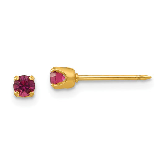 94E Inverness 14k 3mm February Crystal Birthstone Post Earrings