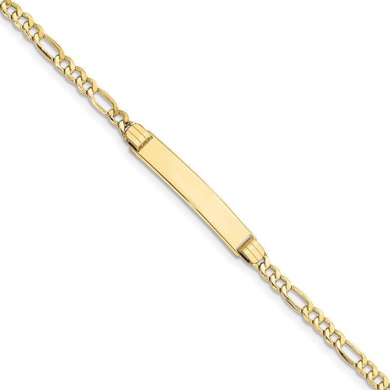 Quality Gold 10k Semi-solid Figaro Link ID Bracelet 10DCID107