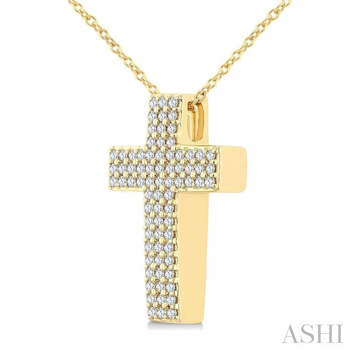 ASHI Pave Set Cross Diamond Fashion Pendant 951E5PPTGPDYG-CR