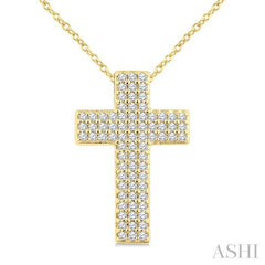 ASHI Pave Set Cross Diamond Fashion Pendant 951E5PPTGPDYG-CR