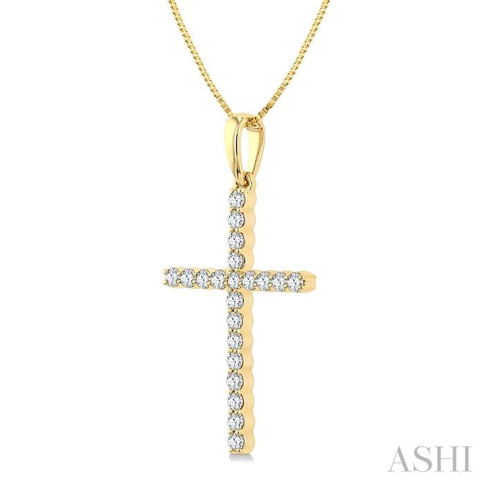 ASHI Cross Diamond Fashion Pendant 952D6PPFGPDYG