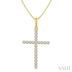 ASHI Cross Diamond Fashion Pendant 952D6PPFGPDYG