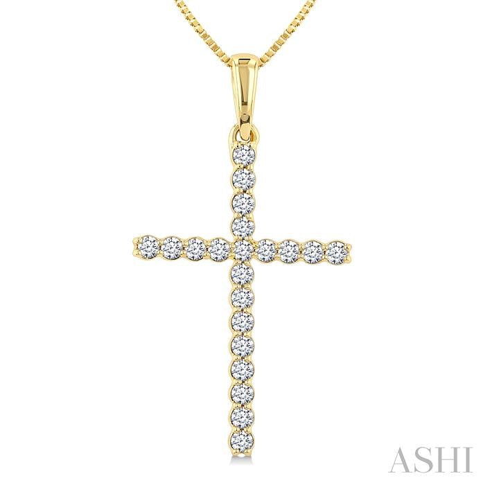 ASHI Cross Diamond Fashion Pendant 952D6PPFGPDYG