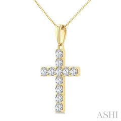 ASHI Cross Diamond Fashion Pendant 952E3PPFGPDYG