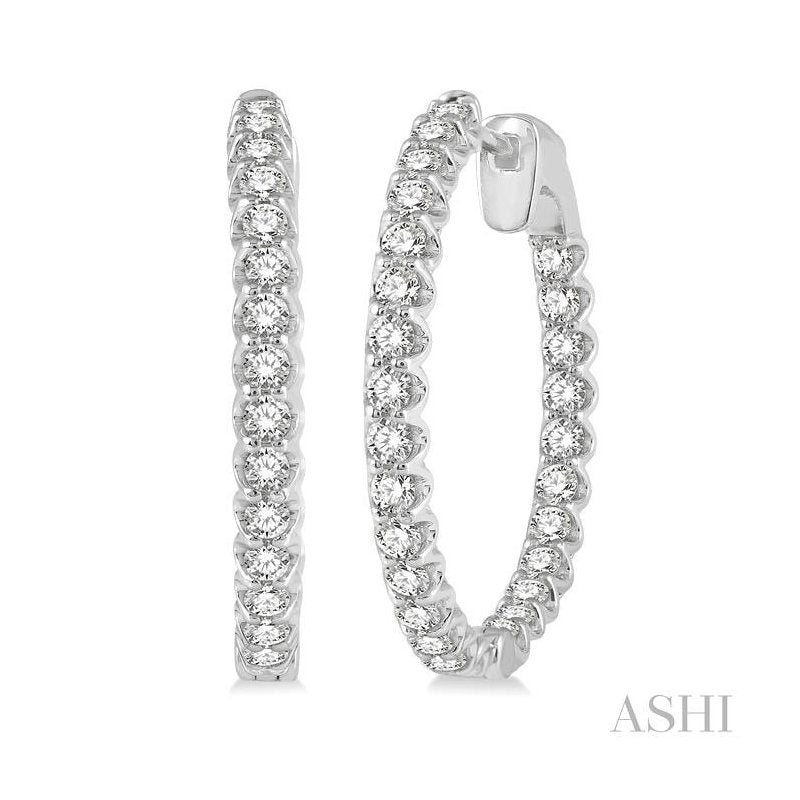 ASHI Inside-Out Diamond Hoop Earrings 622B0PPFGERWG-2.00