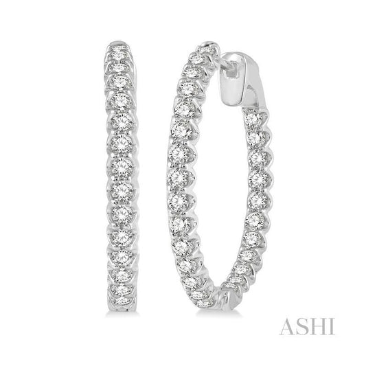 ASHI Inside-Out Diamond Hoop Earrings 622B0PPFGERWG-2.00