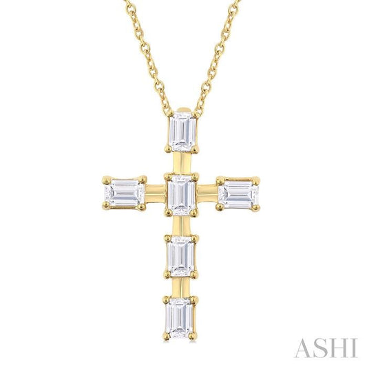 ASHI Cross Diamond Fashion Pendant 953C3PPFGPDYG