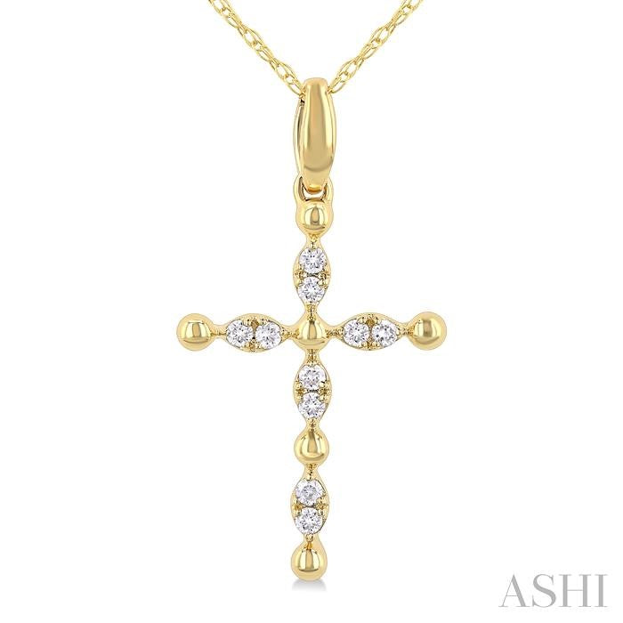 ASHI Cross Diamond Fashion Pendant 953D9PPTGPDYG