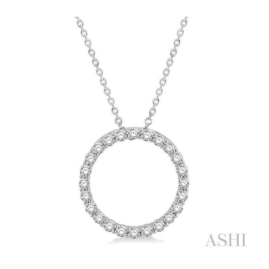 ASHI Circle Diamond Pendant 900H3PPFGPDWG