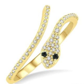 Parkplace Jewelers Snake Petite Black Diamond Fashion Open Ring 385J8PPTSYG