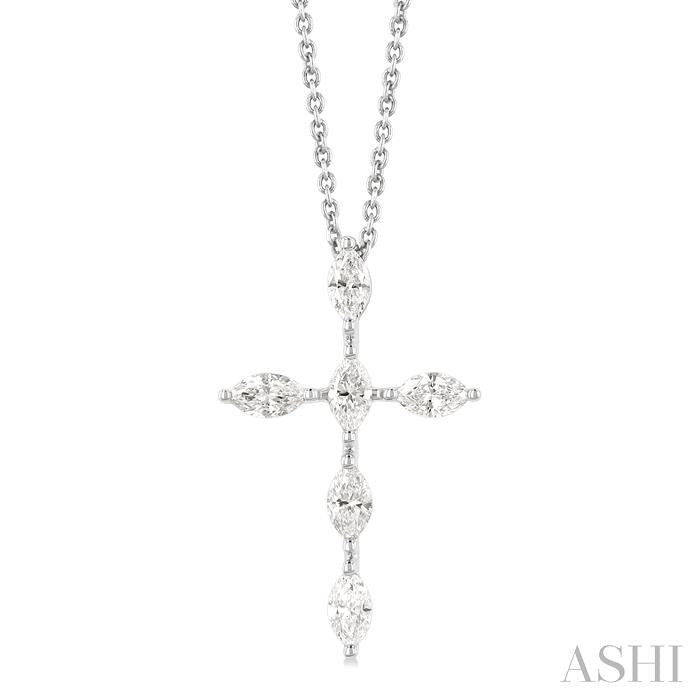 ASHI Marquise Shape 6 Stone Cross Diamond Fashion Pendant 955D2PPFGPDWG-MQ
