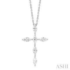ASHI Marquise Shape 6 Stone Cross Diamond Fashion Pendant 955D2PPFGPDWG-MQ