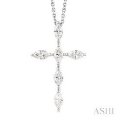 ASHI Marquise Shape 6 Stone Cross Diamond Fashion Pendant 955D2PPFGPDWG-MQ