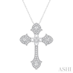 ASHI Cross Diamond Fashion Pendant 956C6PPFGPDWG